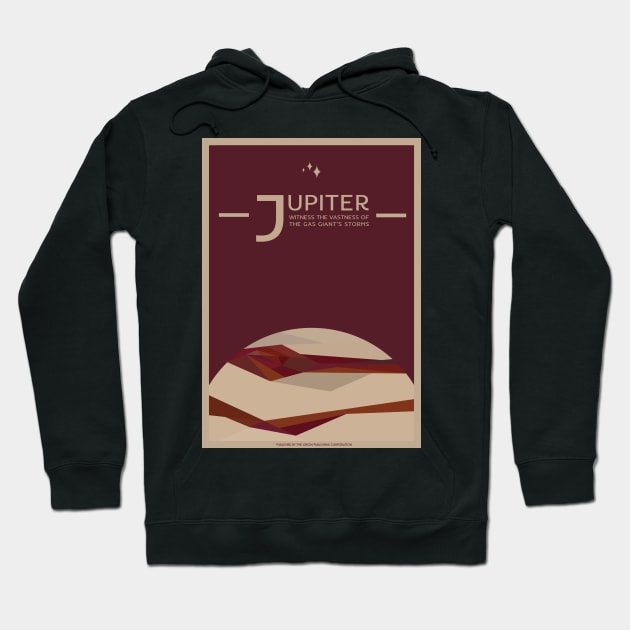 Art Deco Space Travel Poster - Jupiter Hoodie by Walford-Designs